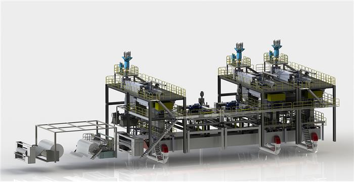 新樂SSMMS紡熔非織造布生產(chǎn)線（五模頭）